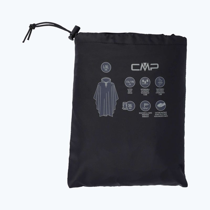 Rain poncho CMP 35X7857 Fix Hood nero 4