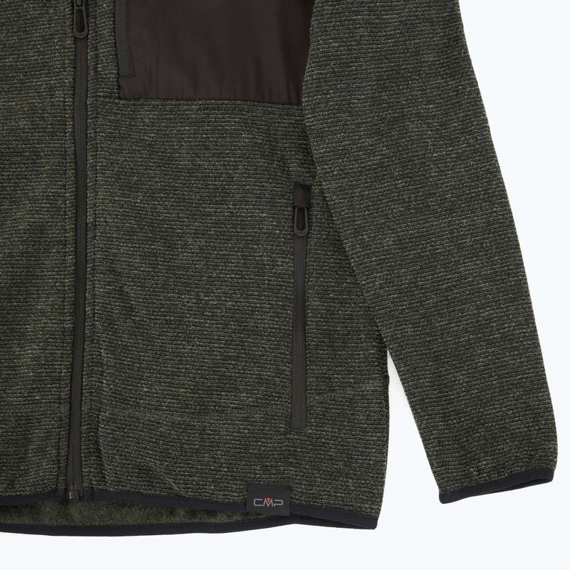 Men's fleece sweatshirt CMP 35H3907 Melange Knitted forest melange/nero/ferrari 3