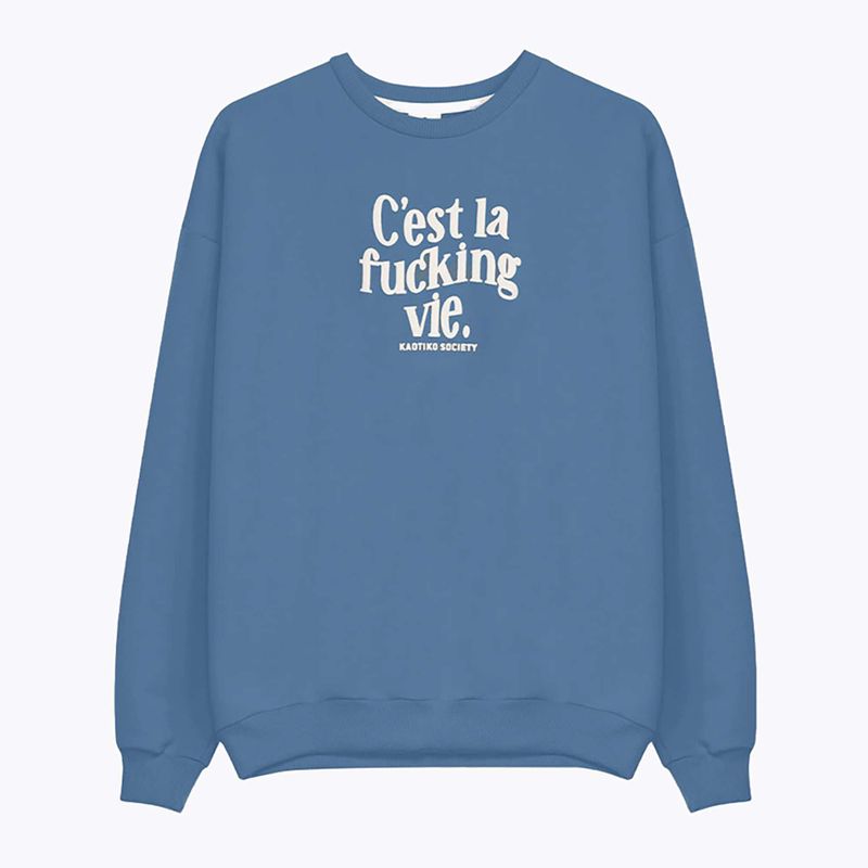 Men's sweatshirt Kaotiko C'est la vie denim blue 4