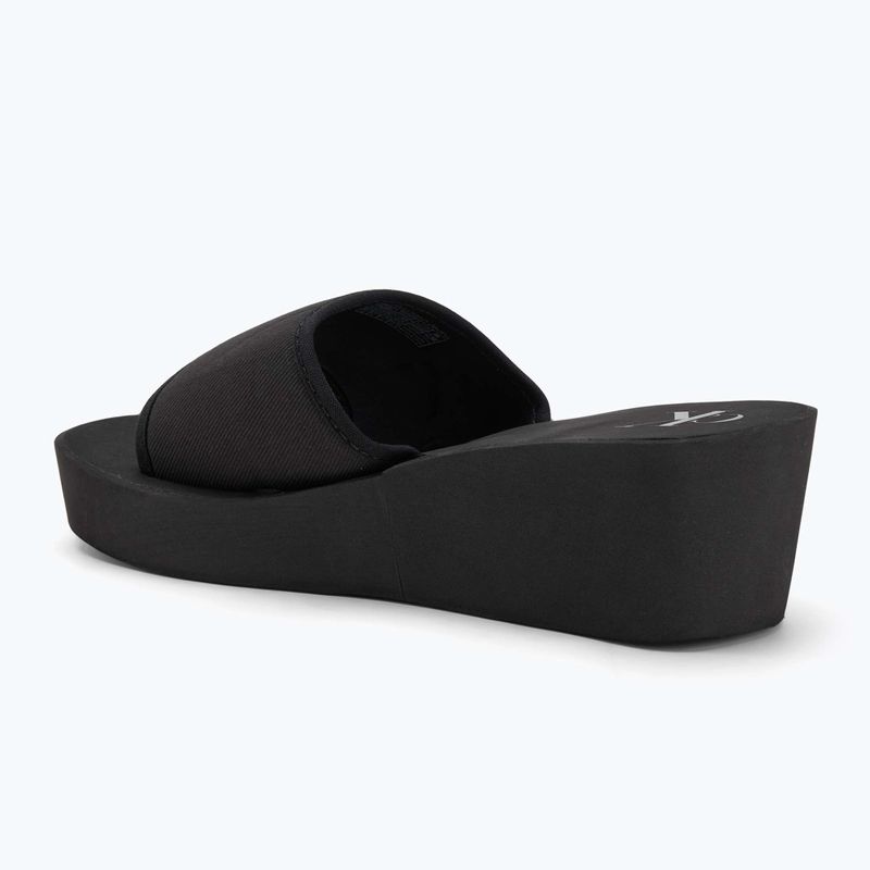 Calvin Klein women's flip flops YW0YW01725 Beach Wedge Slide Canvas triple black 3