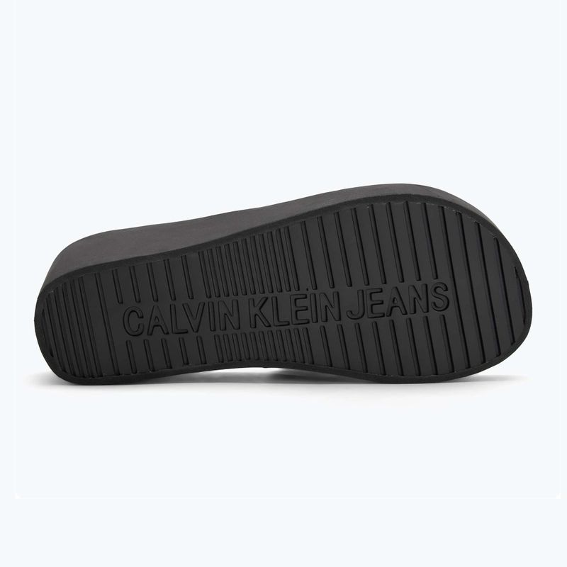 Calvin Klein women's flip flops YW0YW01725 Beach Wedge Slide Canvas triple black 4