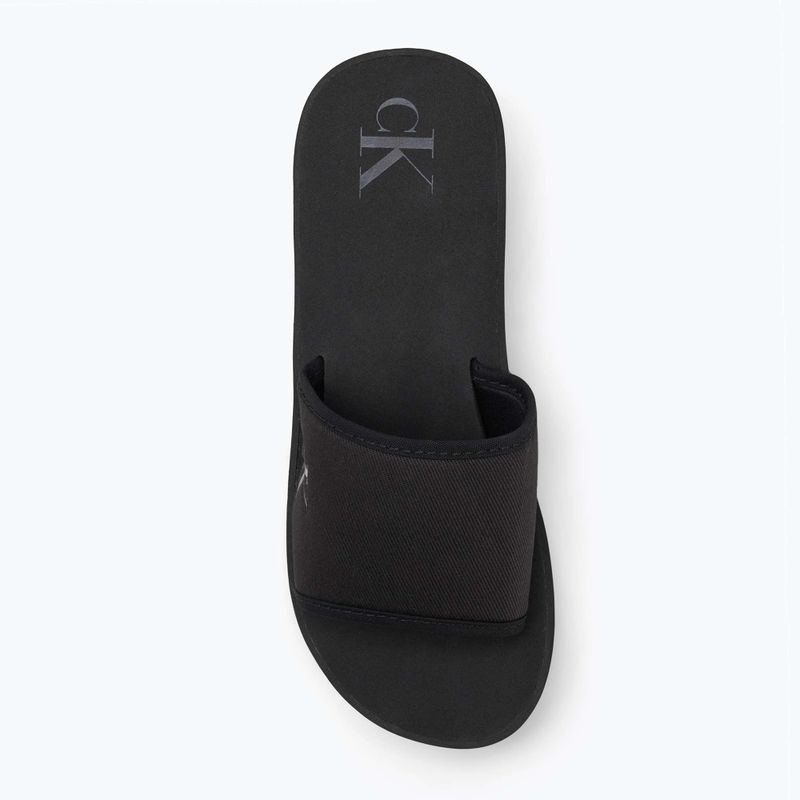 Calvin Klein women's flip flops YW0YW01725 Beach Wedge Slide Canvas triple black 5