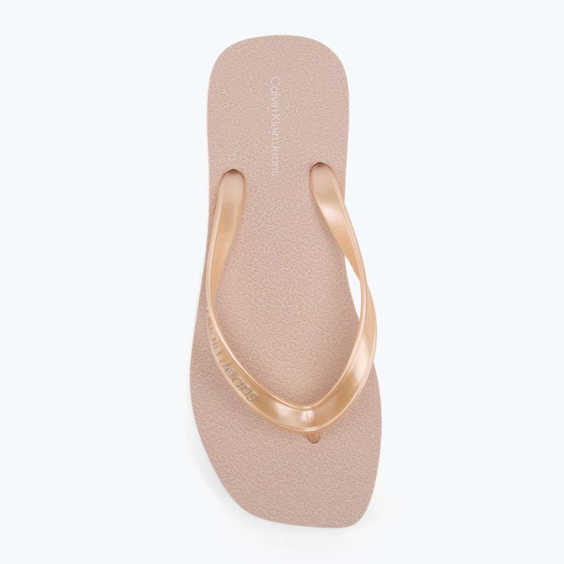 Calvin Klein women's flip flops YW0YW01720 Thong+ Tpu Metallic whisper pink/bright white 5