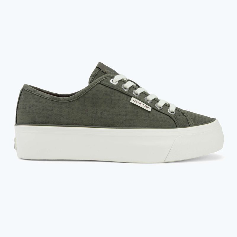 Women's shoes Calvin Klein HW0HW02970 Vulc Flatf Laceup Ripst deep lichen green/pink yarrow 2