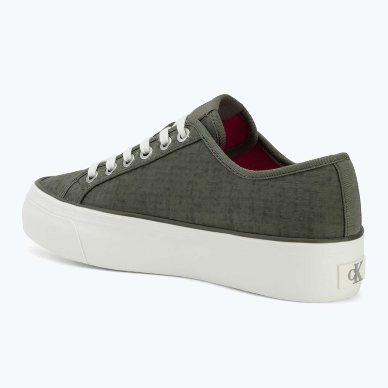 Women's shoes Calvin Klein HW0HW02970 Vulc Flatf Laceup Ripst deep lichen green/pink yarrow 3
