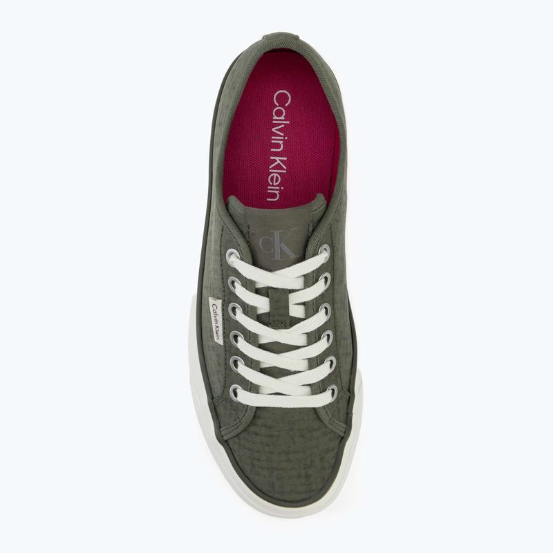 Women's shoes Calvin Klein HW0HW02970 Vulc Flatf Laceup Ripst deep lichen green/pink yarrow 5