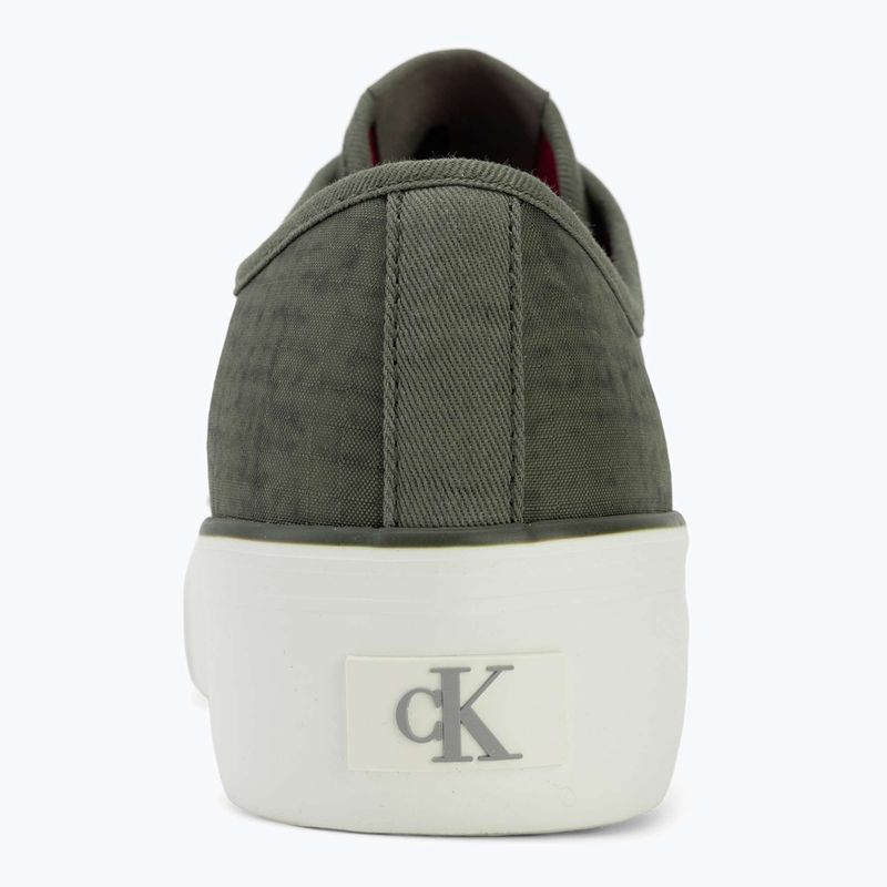 Women's shoes Calvin Klein HW0HW02970 Vulc Flatf Laceup Ripst deep lichen green/pink yarrow 6
