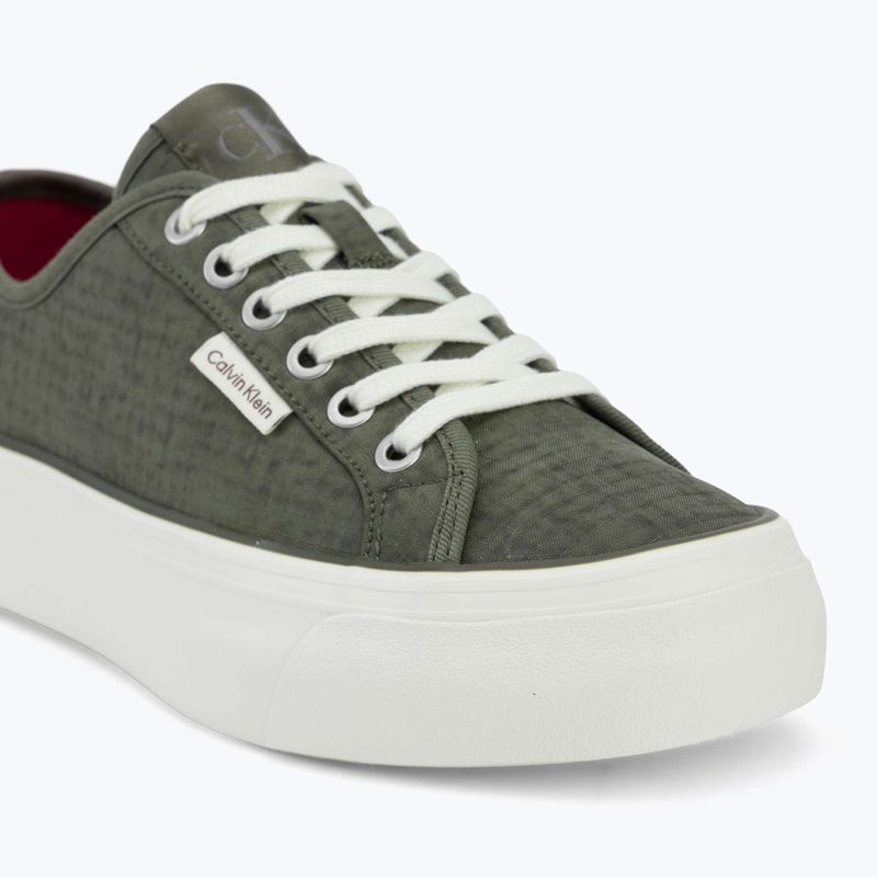 Women's shoes Calvin Klein HW0HW02970 Vulc Flatf Laceup Ripst deep lichen green/pink yarrow 7