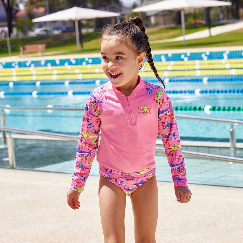 Longsleeve + child swimming briefs Funkita Zippy Rashie & Brief learner lane 10