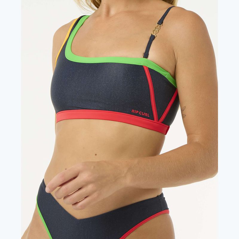 Rip Curl Gigi One Shoulder swimsuit top dark denim 6