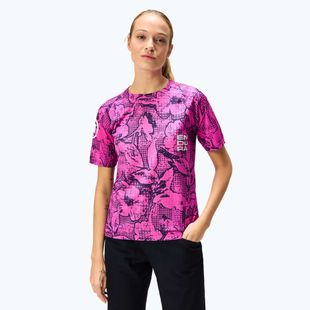 Women's cycling jersey Endura Grid Floral Ltd W pink pop