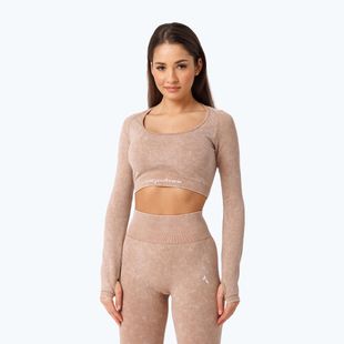 Women's training longsleeve Carpatree Yasmine Seamless beige stone wash