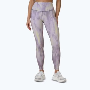 Women's training leggings 4F Solar Punk FNK F454 light yellow allover
